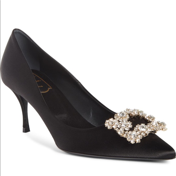 SOLD🖤Roger Vivier Crystal Flower Strass Heels - Picture 5 of 12